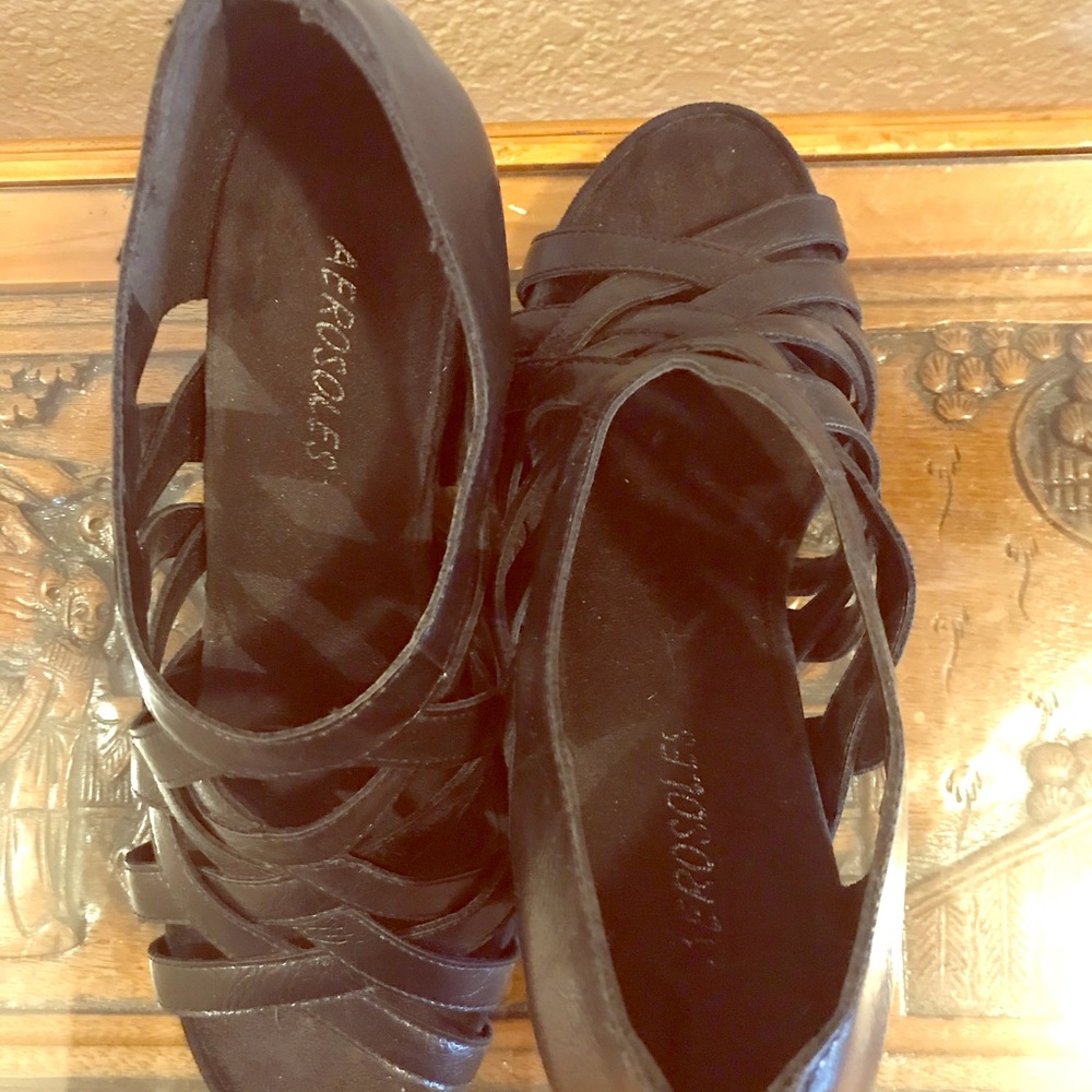 Aerosoles Black Wedge Sandal